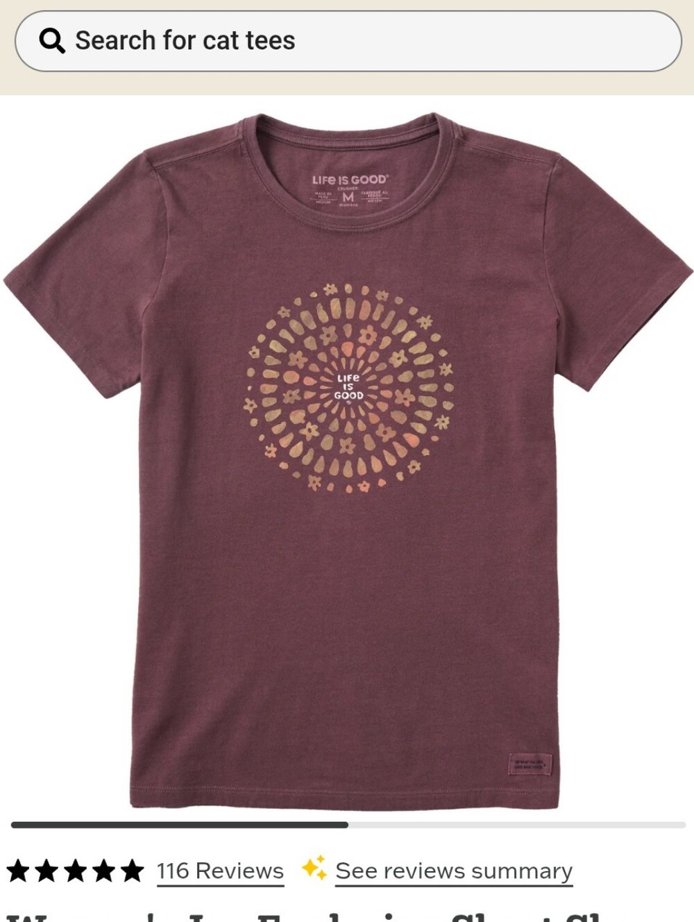 Life Is Good Joy Explosion Short Sleeve Tee- L